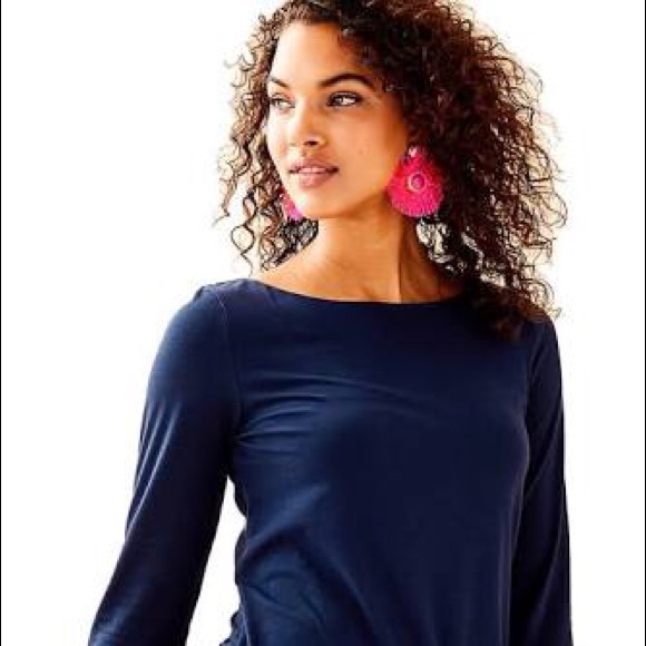 Lilly Pulitzer Fan-Tastic Earrings Pink Tropics - Picture 6 of 6